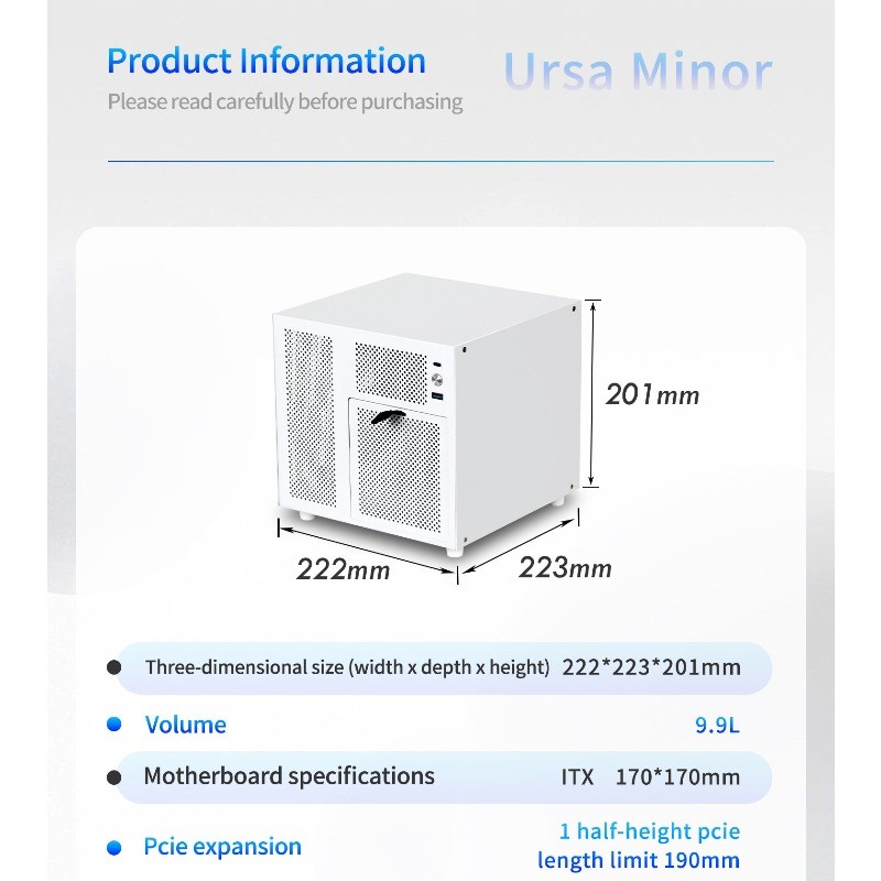 Ursa Minor NAS Case 4-Bay with Backplane ITX Main Board Support SFX/SFX-L Power Supply Flying Bull