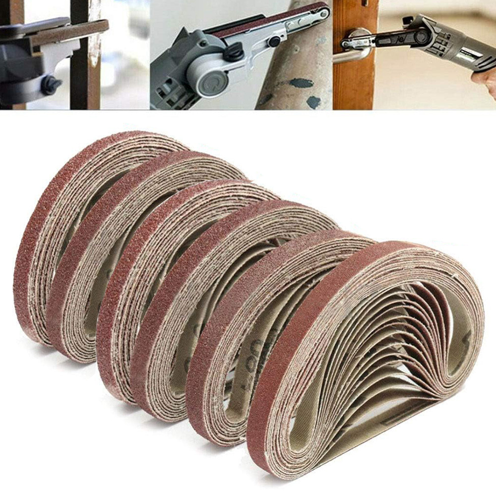 30/60 Buah Sabuk Pengamplasan Pita Abrasif untuk Alat 10X330Mm Sander File Sander Belt Sander Alat A