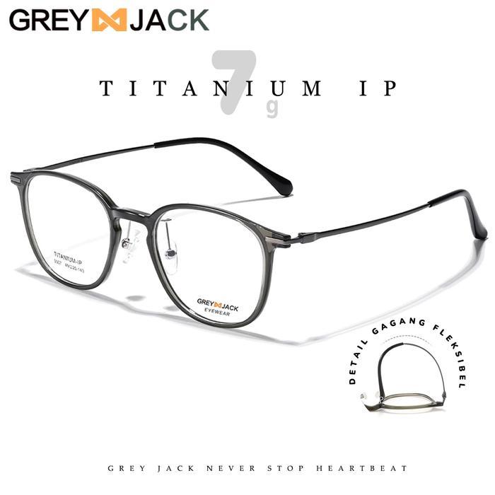 Frame Kacamata Model Oval Titanium Ringan Bisa Minus Pria Wanita Antiradiasi Blueray Bluecromic 9307