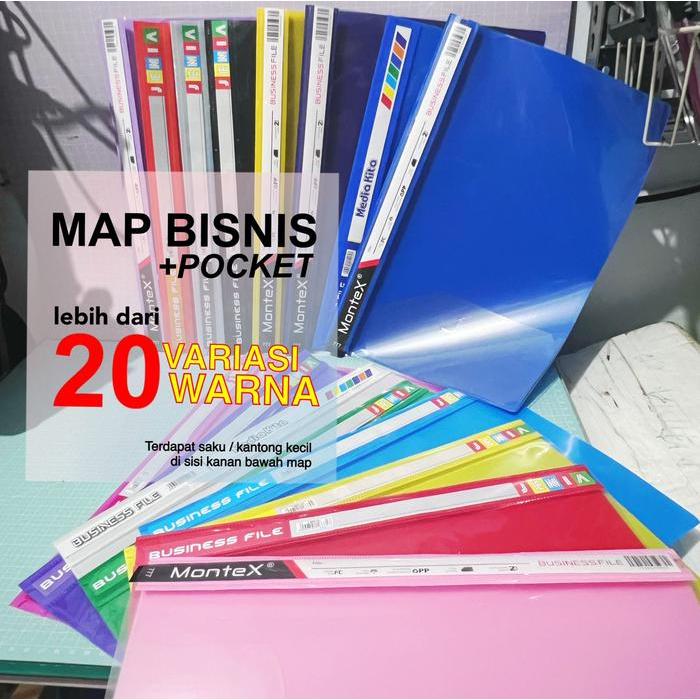 (+KANTONG) MAP BISNIS POCKET >20 Variasi Warna Business File Plastik / Map Snel Hecter / Map Snel