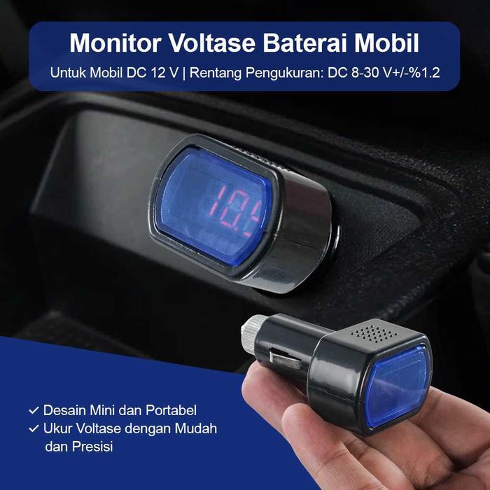 Voltmeter Digital Mobil Motor volt Meter Digital Alat Ukur Kelistrikan Mobil Motor