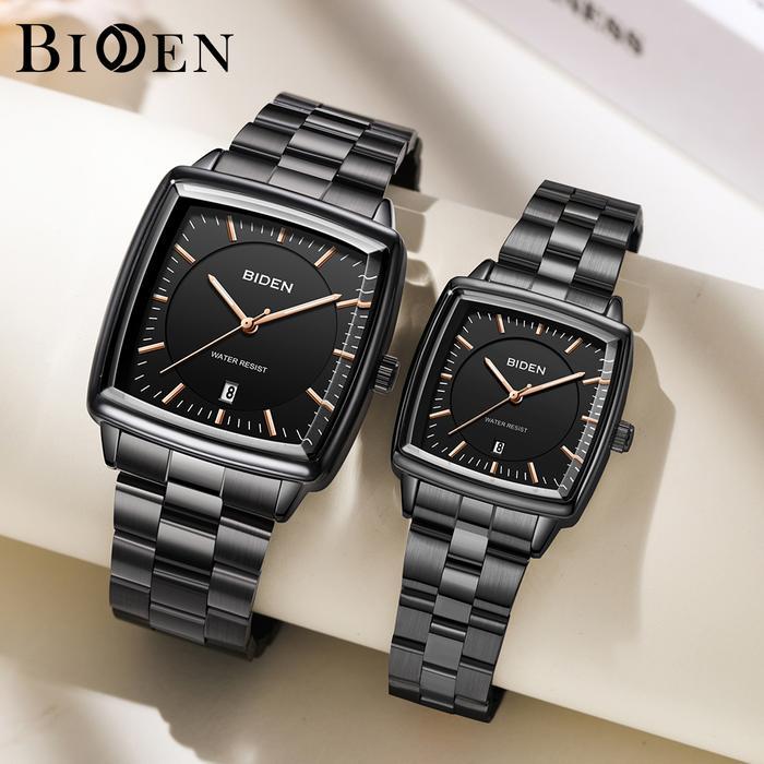 Biden Jam Tangan Couple Original Full Luminous Kuarsa Tali Stainless Steel Fashion Classic Jam