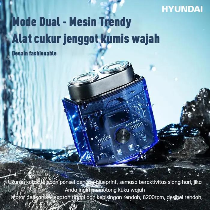 LIVE/COD VIRAL BARU HYUNDAI Mesin Cukur Elektrik Kumis Jenggot Bulu Waterproof Pencukur Kumis Wajah
