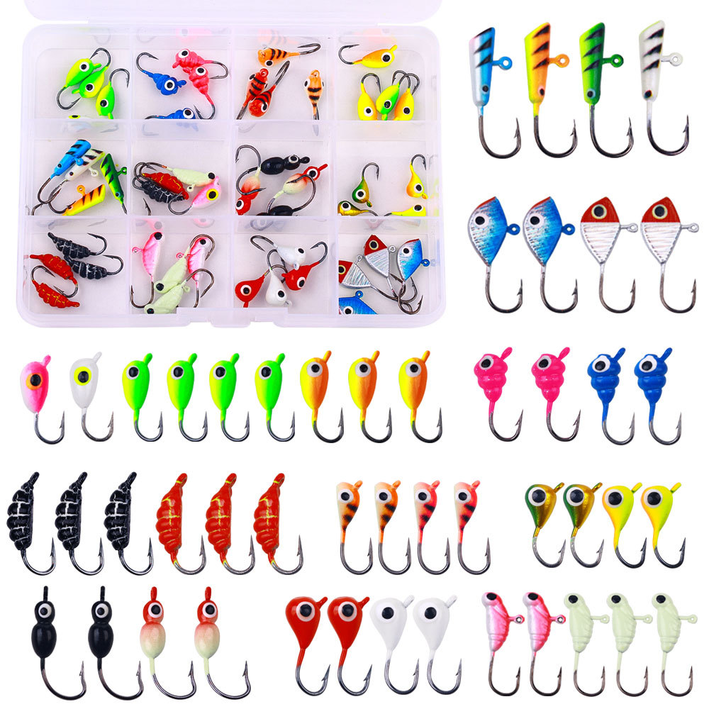 micro Jigs Fishing Ice Fishing Lures Jig Heads Walleye Fishing Lures Glow in Dark Walleye Crappie