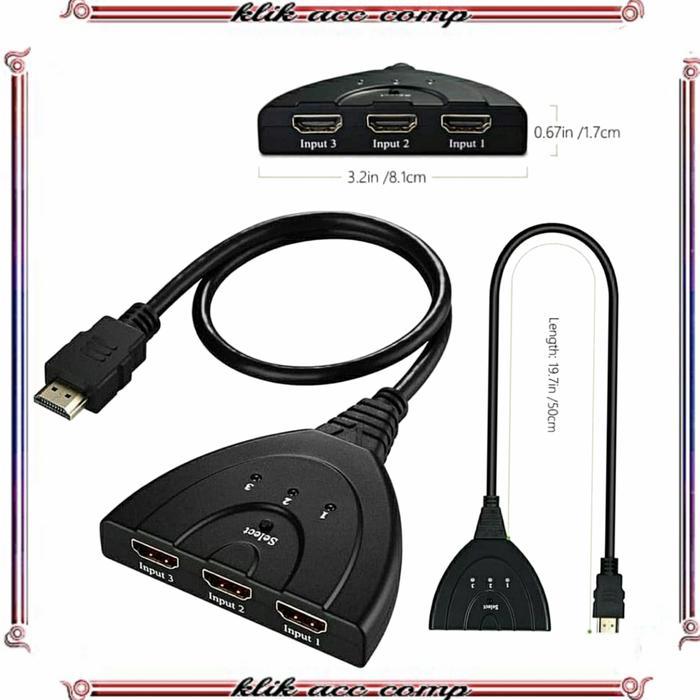 HDMI SWITCH PORT 3 IN 1 OUT HDMI / SWTICHER KABEL 3 INPUT 1 OUT