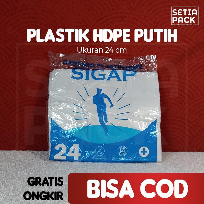 Kantong Kresek Putih Susu Tipis uk 24 Murah Kresek Tanggung Sedang