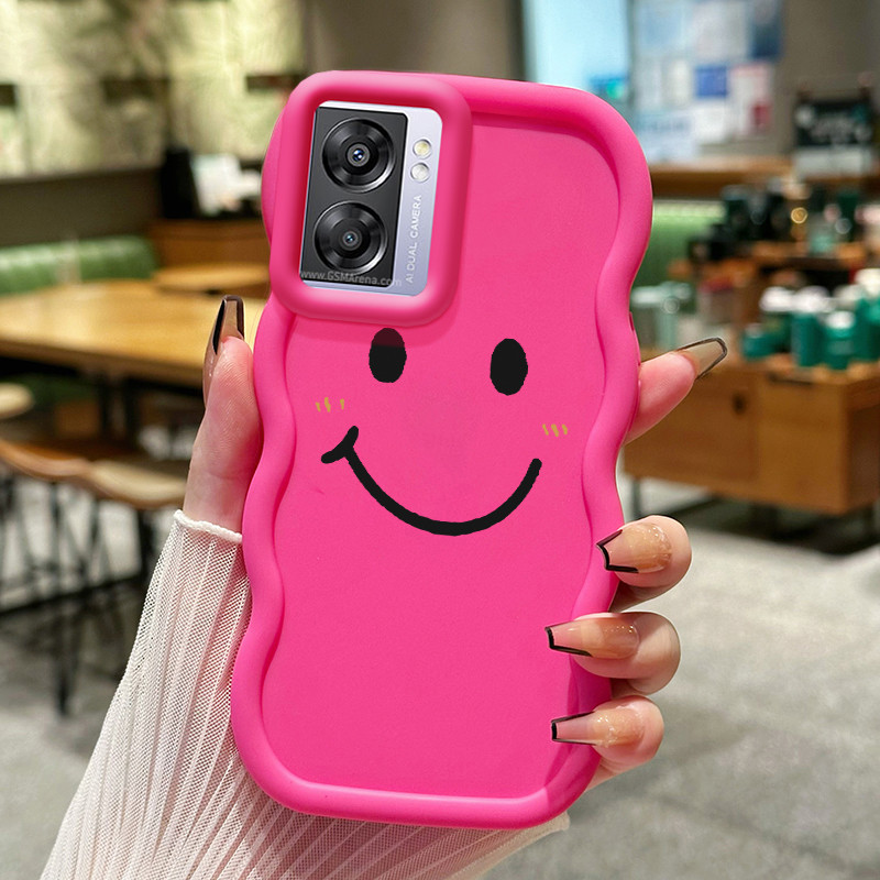 Casing Untuk OPPO A57 2022 A77 2022 A57s A57e A77s Case Casing Senyum Rainbow pola HP Cesing lunak S