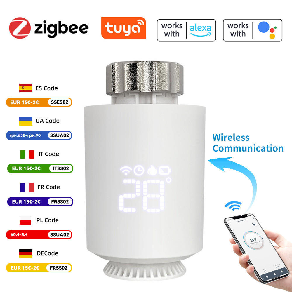 Tuya Zigbee 3.0 Thermostatic Valve Radiator Actuator Valve Zigbee Thermostatic Radiator Valve Head