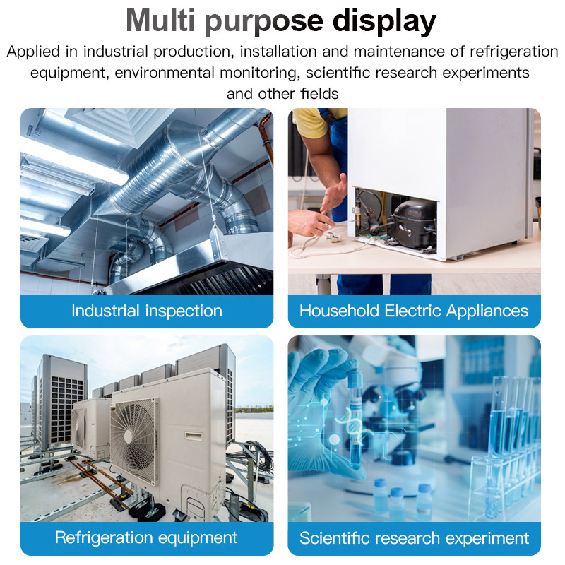 HD02C Freon Leak Detector High Sensitivity Halogen Leak Detector R22/R32/R134a Refrigerant Gas