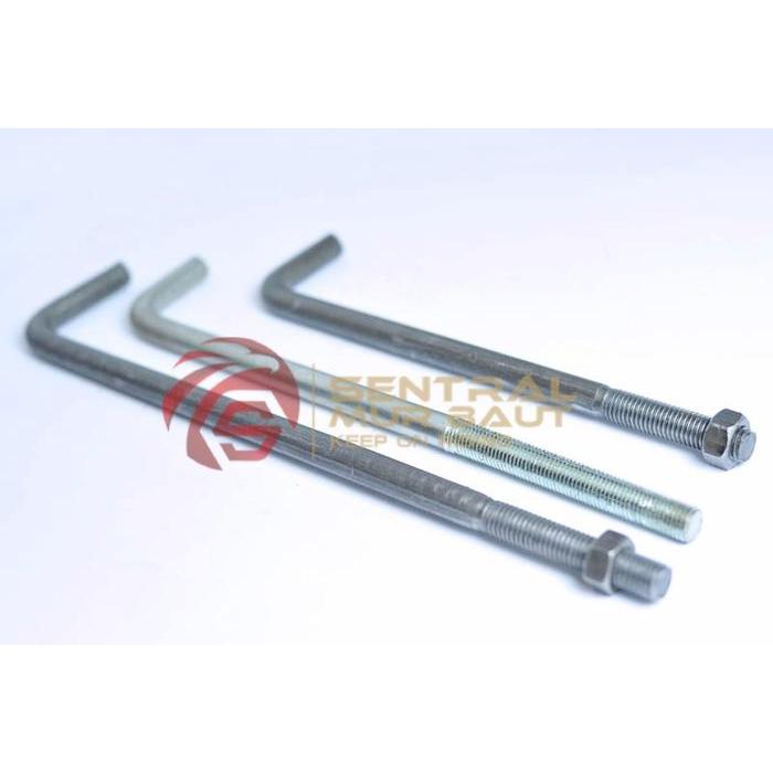 BAUT ANCHOR BOLT/ANGKUR/ANGKER M16 X 40CM X 8CM DRAT 8CM ST41 GEMUK