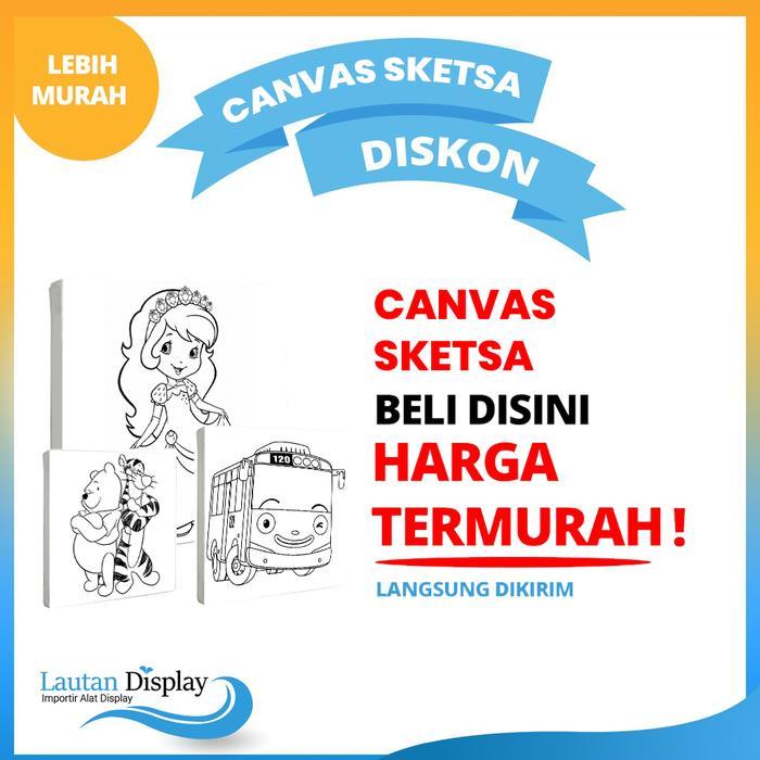 Kanvas Lukis Sketsa 20x20 Cm / Media Lukis Canvas Sketsa 20x30 Cm
