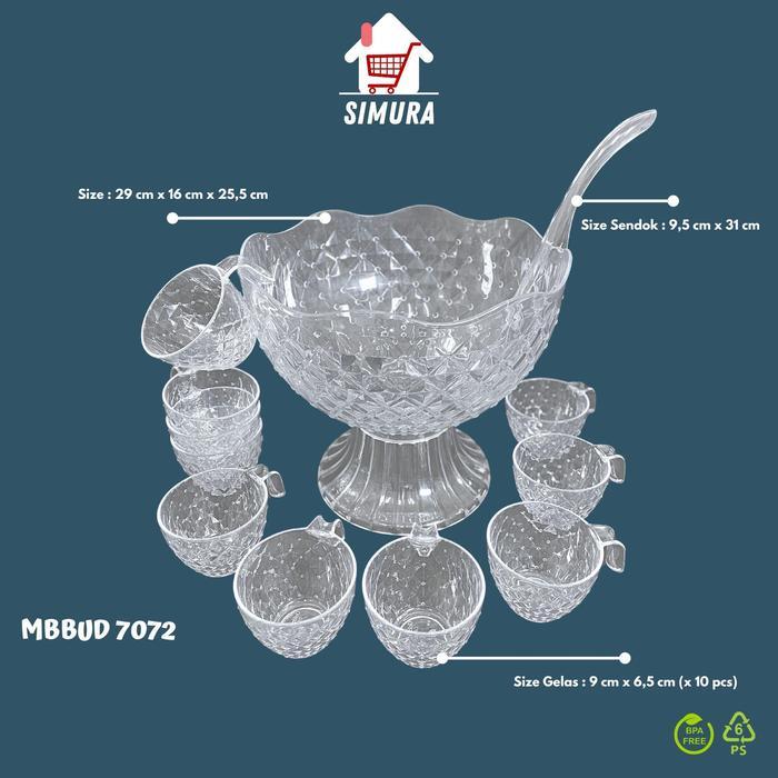 MANGKOK SET BUAH DIAMOND MANGKOK ES GELAS ES SENDOK ES NATURAL ( MBBUD 7072 N ) Golden Kitchenware
