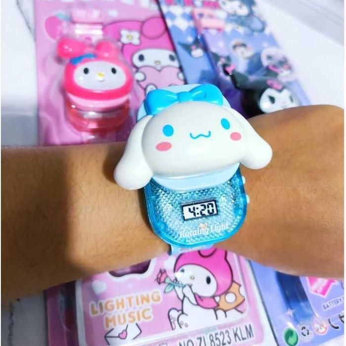 [Mskshop]Jam Tangan Anak Kotak Geser Digital Sanrio Light Music & Lampu Led/ Jam Tangan Anak