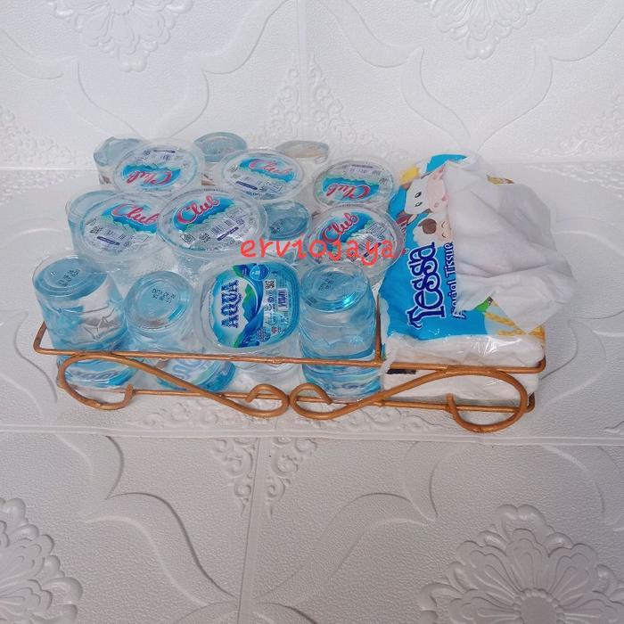 rak aqua tempat aqua tempat air minum gelas yempat tisu tempat minuman lebaran