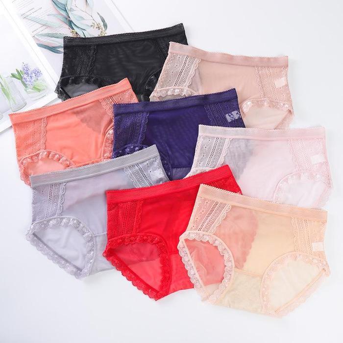 SFL CD HIGH WAIST MESH JARING LACE WANITA SEMI TRANSPARAN SEAMLESS TRANSPARENT PEREMPUAN CELANA