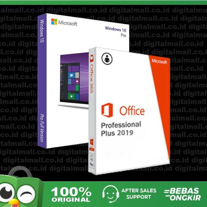 WINDOWS 10 PRO + OFFICE 2019 PRO PLUS LISENSI KEY ORIGINAL + DVD