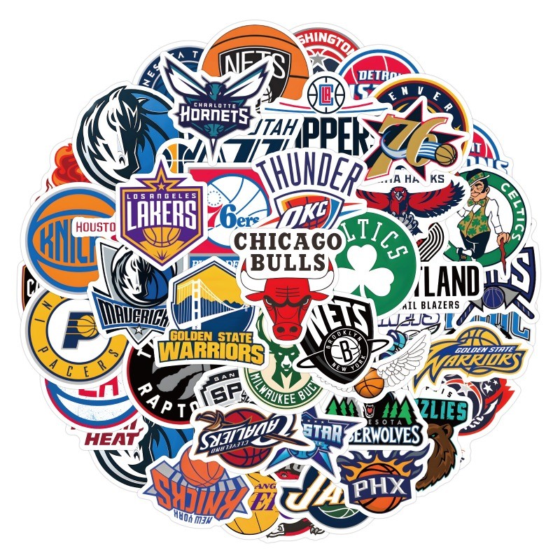 60 Pcs Cartoon NBA Graffiti Stickers DIY Water Cup Suitcase Stationery Car Mobile Laptop