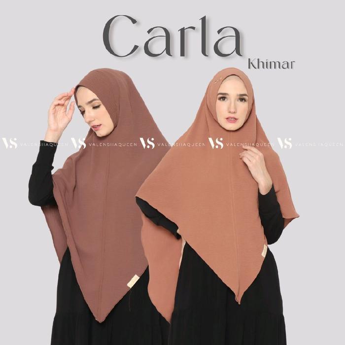 Valenshaqueen Carla Khimar L Hijab Instan Jilbab Syari Kerudung Jumbo Cringkle Ori Airflow Crinkle