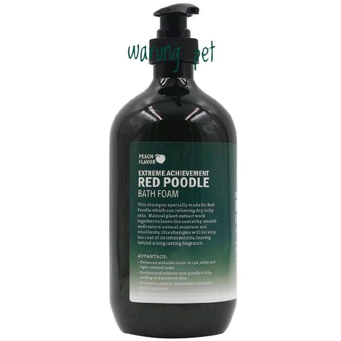 Orgo Red Curly Coat Poodle Shampoo 1000ml - Shampoo Anjing Poodle Ultima Red Poodle Bath Foam