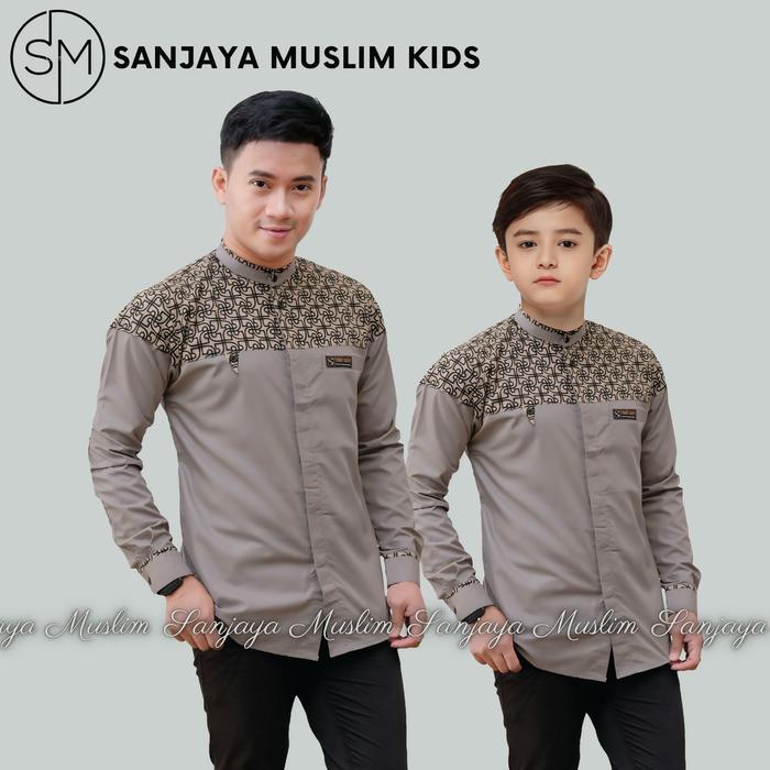 Best Seller Baju Koko Couple Ayah Dan Anak Laki Laki Motif Bima Kombinasi Batik Klasik Original