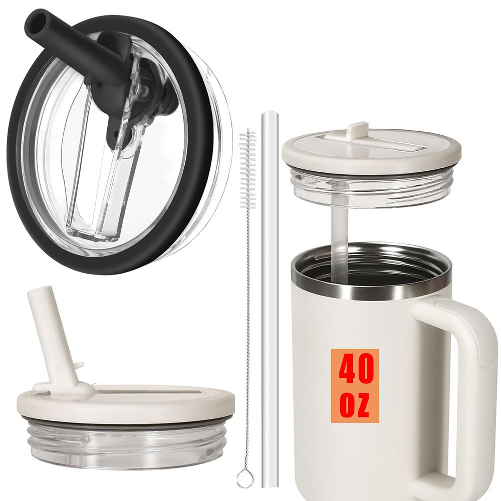40Oz Lid For Stanley Flip Straw Leak Proof Tumbler Lid Replacement For Stanley Cup Accessories Straw