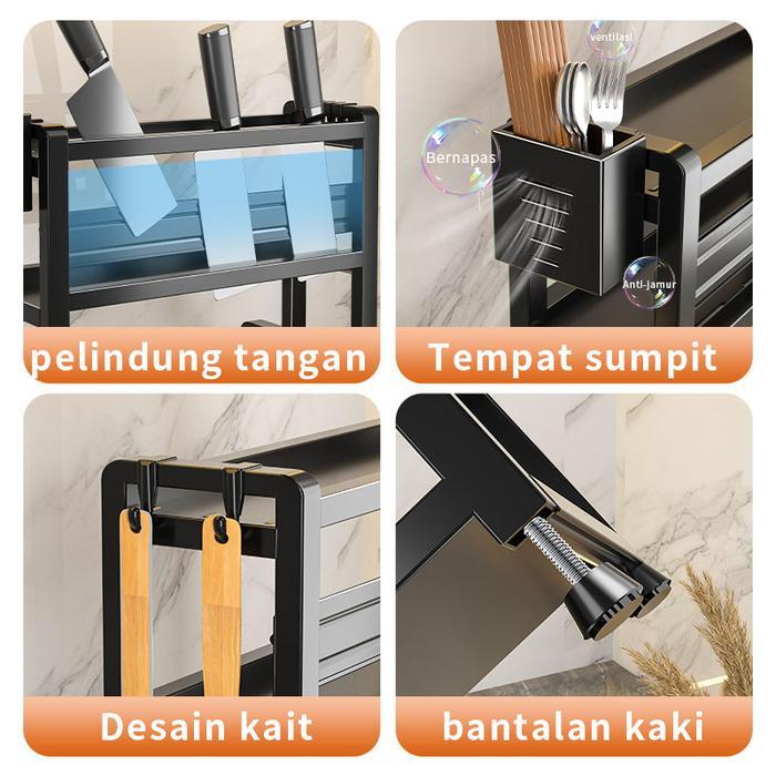 Rak Bumbu Dapur Stainless Steel Rak Dapur Serbaguna