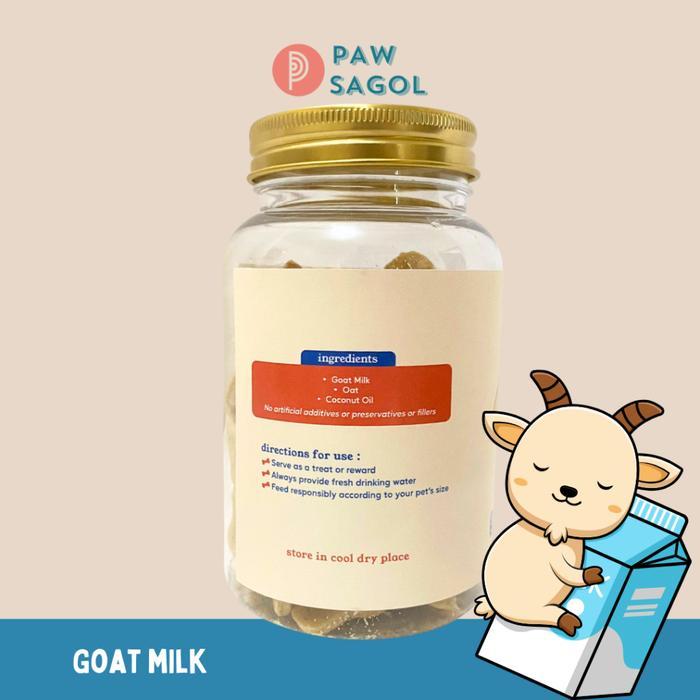 PAWSAGOL Snack Anjing Kucing Homemade Cookies Goat Milk 80gr