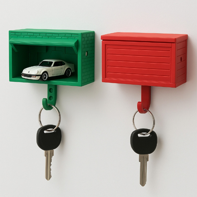 Wall Hanging Key Holder Car Garage Key Holder With Opening Door 3D Printed Key Organizer