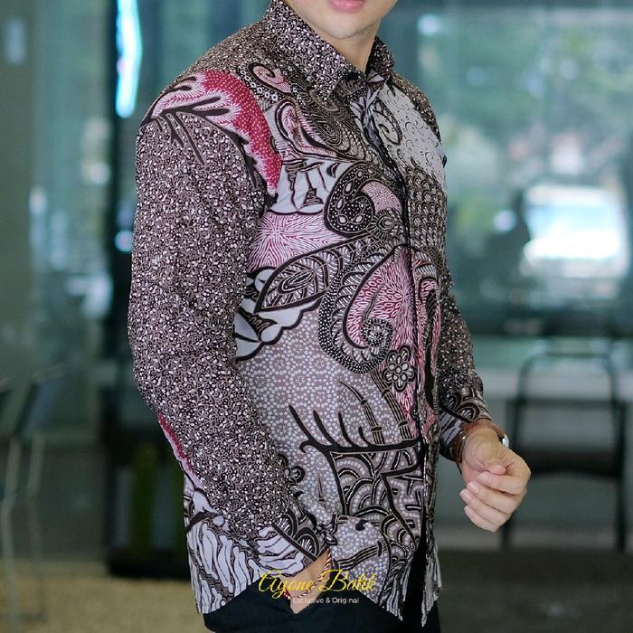 Kemeja Batik Pria Warna Dusty Pink By AyoneBatik Atasan Batik Pria Lengan Panjang Pendek MINULYA