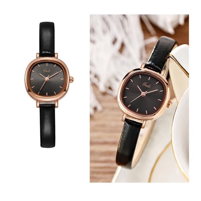 Jam Tangan Wanita Gedi Anti Air Tali Kulit Jam Tangan Analog Kuarsa Mesin Jepang Quartz