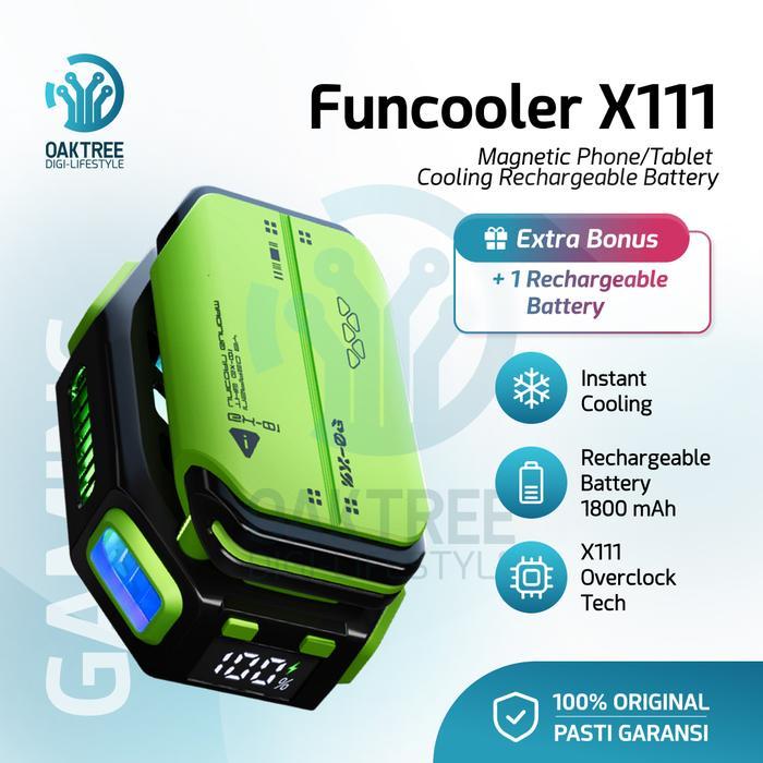 Oaktree Funcooler X111 Fan Cooler Radiator Pendingin Hp Tablet Rechargeable Battery Terpercaya