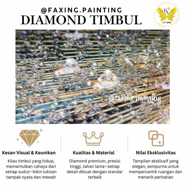 Lukisan Porcelain 5D Diamond Motif Pemandangan Alami Pajangan Dinding Gunung China Merah Pemandangan