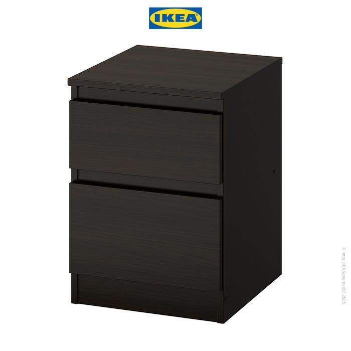 IKEA KULLEN Lemari 2 Laci Hitam Minimalis 35x49 cm Meja Furniture