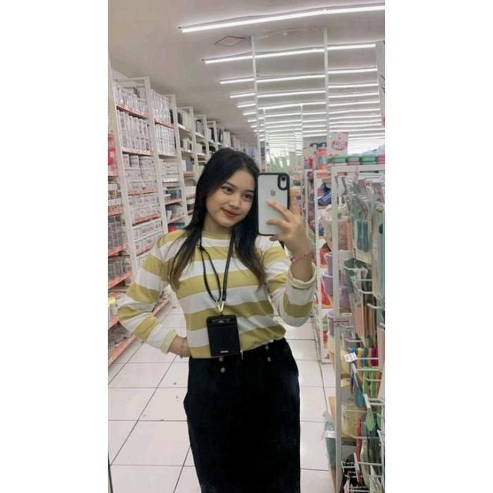 KAOS LENGAN PANJANG STRIPE PREMIUM / KAOS SALUR STRIPE TEE LENGAN PANJANG