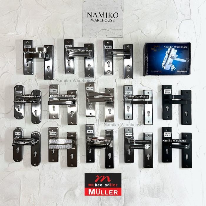 MULLER Handle tarikan kunci pintu kamar rumah tanggung stainless