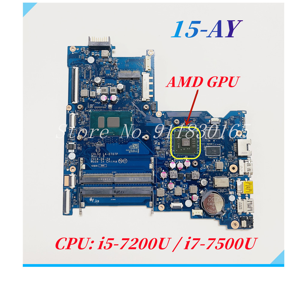 Cdl50 La-D707P La-D704P For Hp Pavilion 15-Ay 250 G5 Laptop Motherboard With Core I5 I7-7500U Cpu