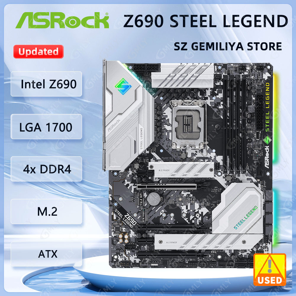 Asrock Z690 Steel Legend Motherboard Z690 Motherboard Lga1700 Z690 Ddr4 128G M.2 Support 14900F