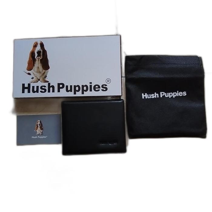 fiuri stor - dompet pria kulit hush puppies hitam original free box & dustbag