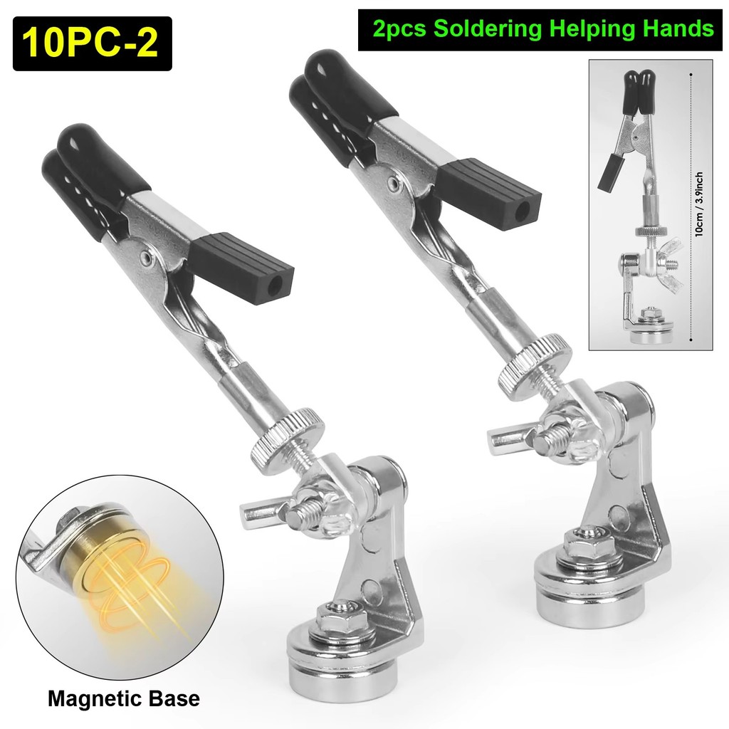 NEWACALOX Magnetic Helping Hands Soldering Clamp PCB Holder Solder Wire Clip Soldering Third Hand