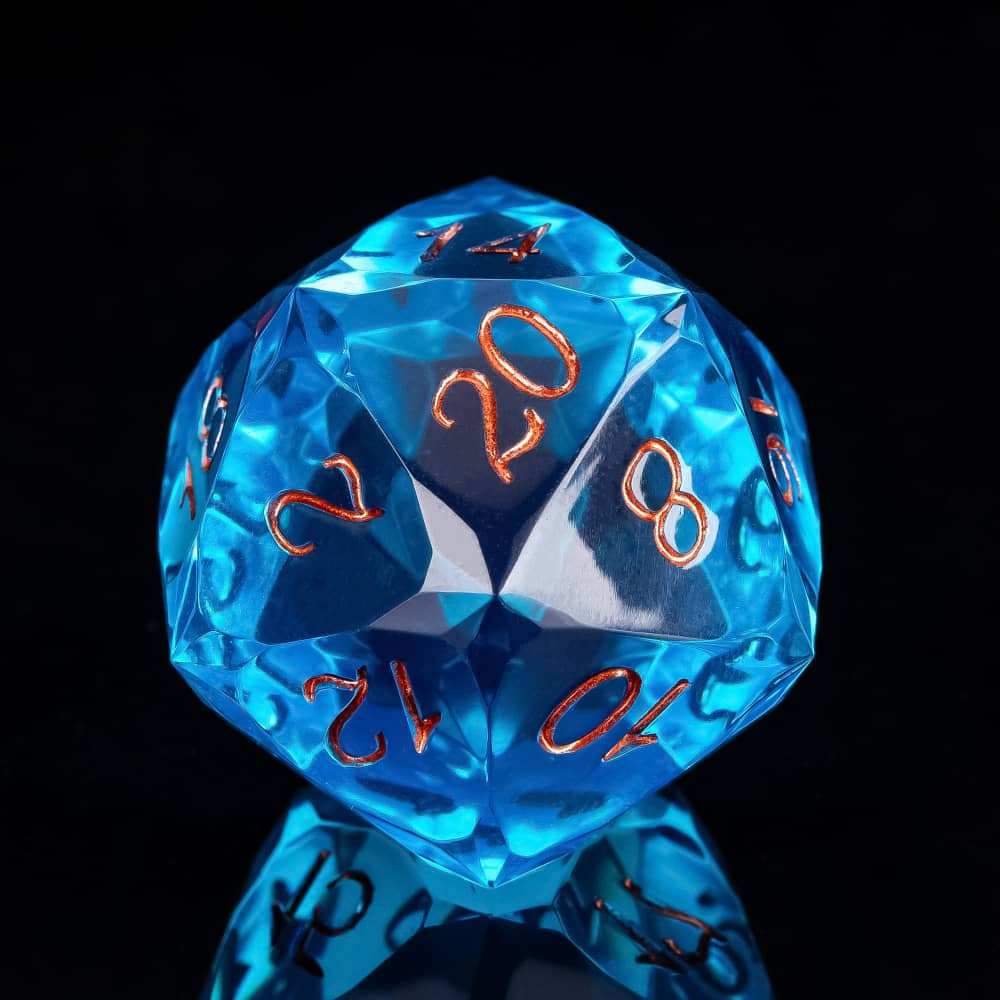 30mm New Crystal D20 Dice Angled 20 Sides Dice Starry Single D20 Polyhedral RPG Dice for D&D Bar
