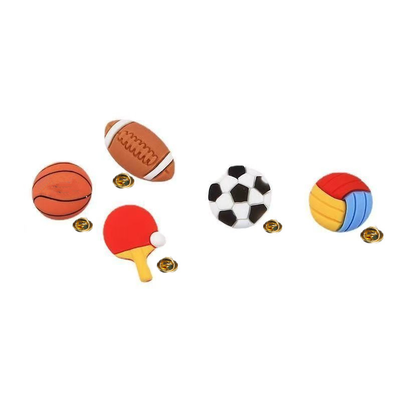 Customize Resin Brooch Football Basketball Sports Teams Friendship DIY Pins Souvenir