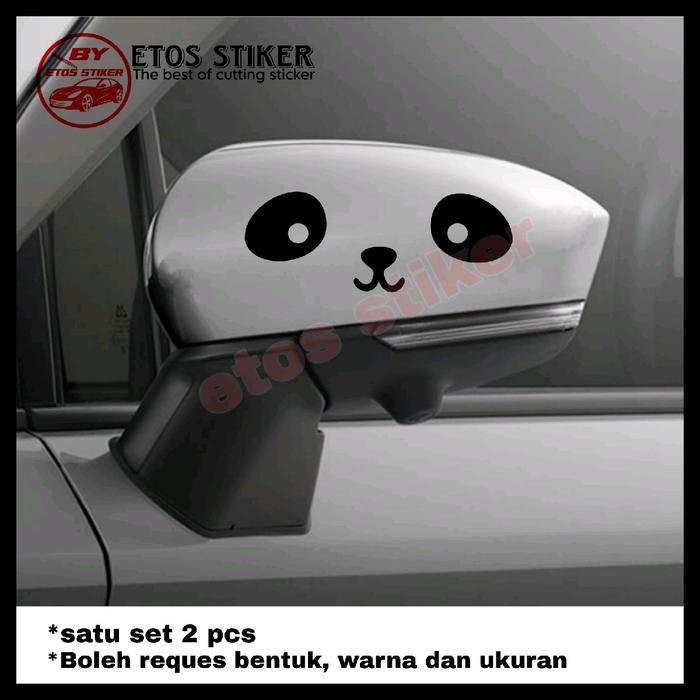 Cutting Sticker Stiker Panda Untuk Spion Mobil Satu Set Kiri Kanan