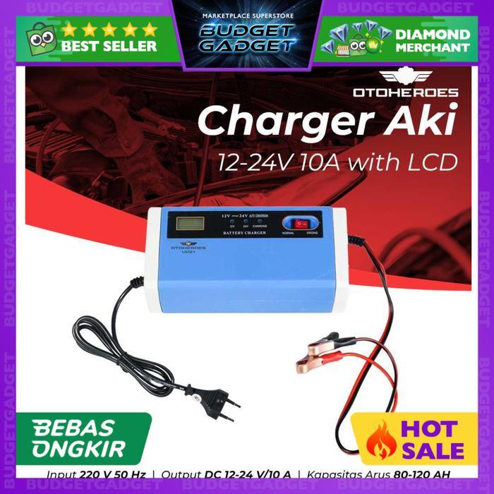 OTOHEROES CHARGER AKI MOBIL MOTOR BATTERY CHARGER 12/24V 10A - UD21