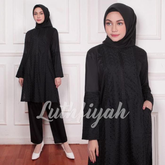 STELAN TUNIK /SETELAN TUNIK CELANA PANJANG / SETELAN KATUN POLOS KOMBINASI / SETELAN TUNIK TERBARU