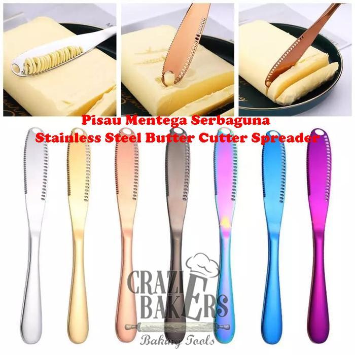 Pisau Mentega Serbaguna Stainless Steel Butter Cutter Spreader