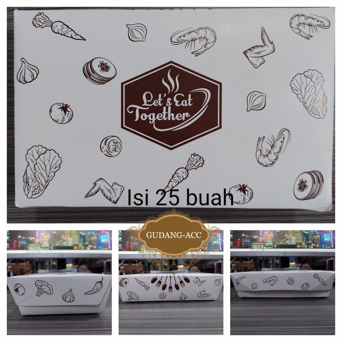 Lunch Box Motif / LunchBox Kertas Motif Let's Eat ToGether Uk Large