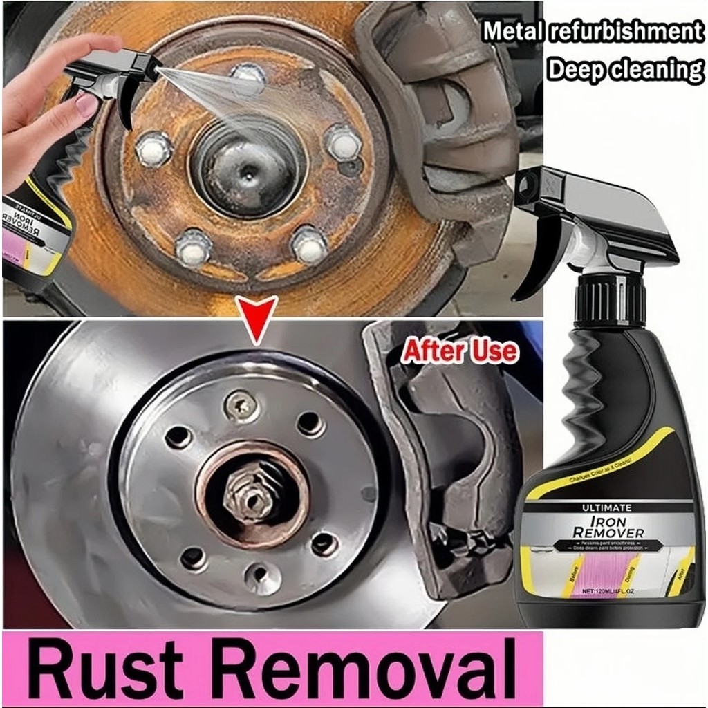 Car rust remover car wheel care quick remover car exhaust pipe rust removal spray cleaning metal