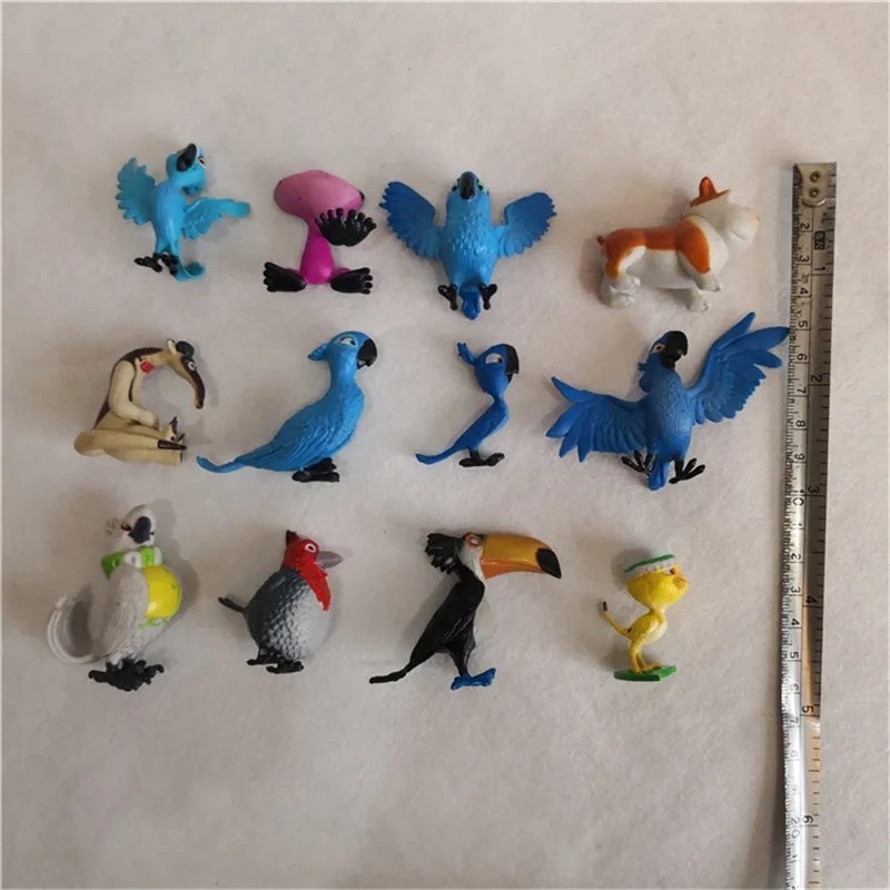 12pcs/set Rio Cartoon anime Action Figure Model Collection Toy Blu Jewel Nico Linda Tulio Pedro