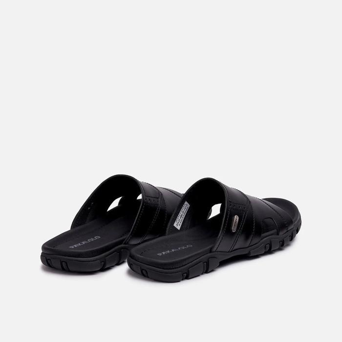 PAKALOLO PJN350 Sandal pria warna Black & Brown - Sandal kulit - Slip on