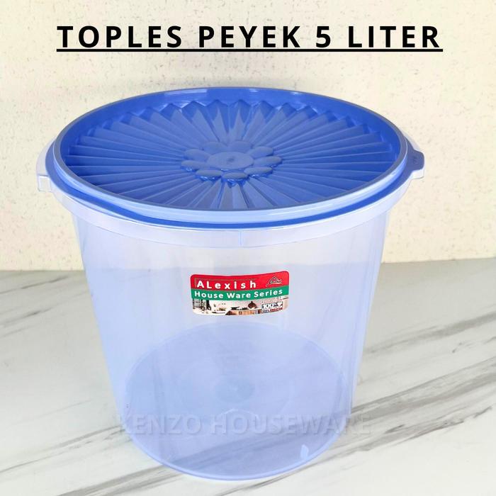 Toples Peyek 5 LITER PEYELE ALEXISH Toples Krupuk Bening Transparan Kedap Udara
